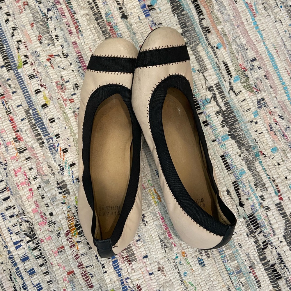 Stuart Weitzman, cream, ballet shoe flats, 8.5